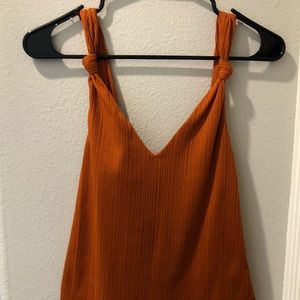 🛍 H&M Burnt Orange Striped Tank Top 🛍